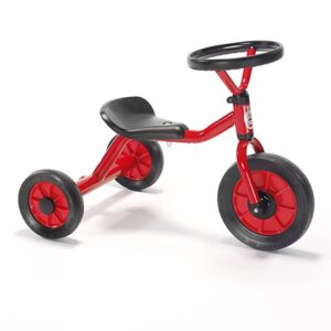 Bright red Winther Mini Viking Push Bike with Steering Wheel with black wheels, seat and steering wheel