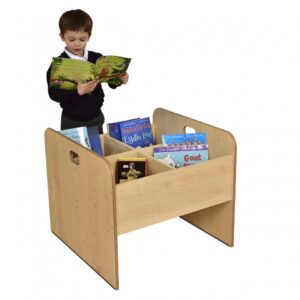 Book Browser Box in maple with four compartments to hold books
