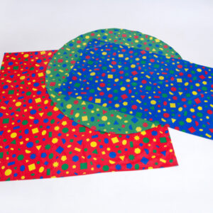 PVC table covers for classroom or nursery. Patterned fabric