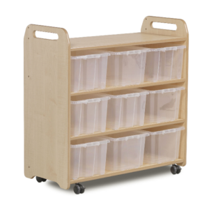 Mobile 3 Shelf Storage with Mirror Back