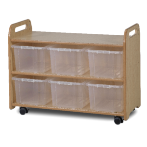 Mobile 2 Shelf Unit with Display/Mirror Back