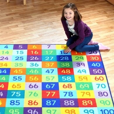 Rainbow 1-100 Numbers Carpet 2x1.5m