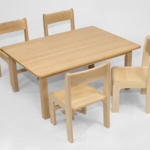 Solid Beech Rectangular Table and Chairs