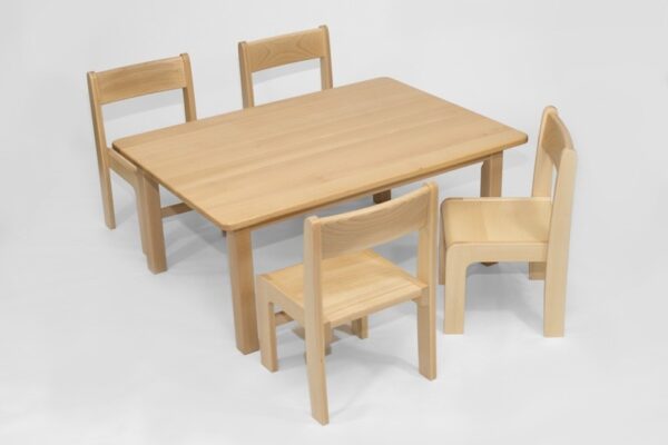 Solid Beech Rectangular Table and Chairs
