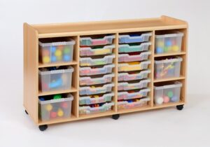 Storage Unit with 6 Deep/16 Shallow Trays