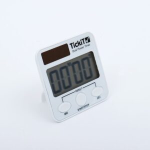 Dual Power Digital Timer in white with LCD display