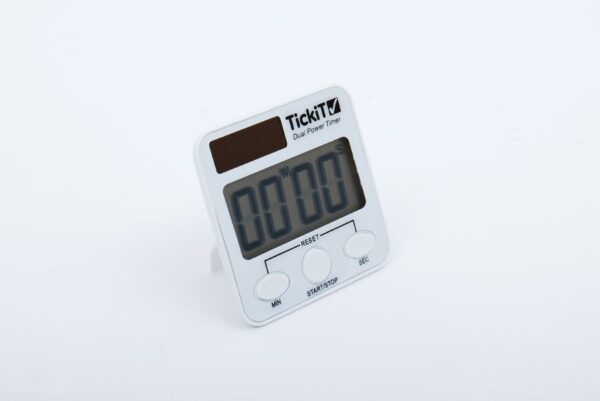 Dual Power Digital Timer in white with LCD display