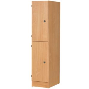 Wooden locker perfect for primary schools with two doors and compartments