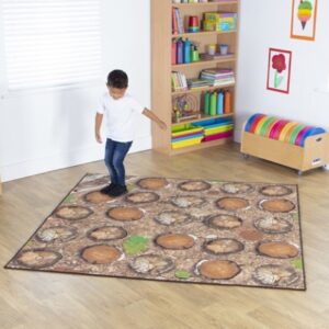 Double Sided Woodland Carpet featuring tree stumps