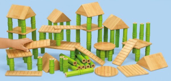 Bamboo Building Blocks - 80 Pieces