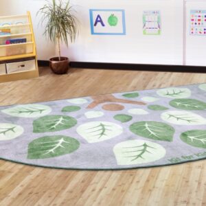 Semi Circle Leaf Placement Carpet with 15 leaves for children and 1 teacher place