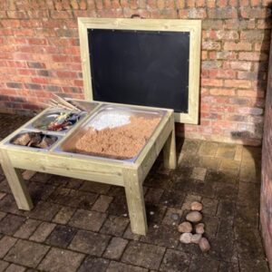 Outdoor Sand Table with Trays & Chalkboard Lid