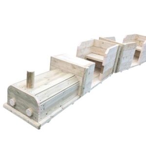 Wooden Outdoor Play Train and Carriage