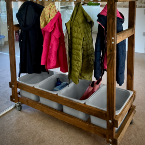 Wooden Mobile Coat Rack