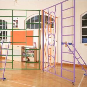 Rainbow climbing frame for school hall gym