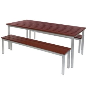 Enviro Outdoor Rectangular Table with Two Benches