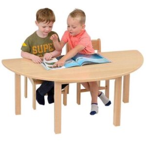 Semi Circle Solid Beech Table