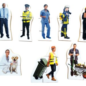 People Who Help Jigsaws. Set of 8 in 3 pieces.